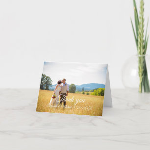 Wedding Customisable Thank You flat card 