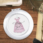 Wedding Cute Flower Girl Vintage Pink Dress Custom Compact Mirror<br><div class="desc">Pretty Flower Girl pink wedding gown with beautiful vintage veil. An elegant whimsical and also cute, personalised stylish gift for the wedding party, it Great gift for engagements, bachelorette parties, and bridal showers. This design features weddings flower girl bridesmaid, thank you bridesmaid vintage, rose elegant favours, girly modern glam, with...</div>