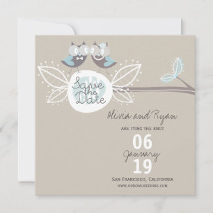 Wedding Cute Owls On Branch Photo Save The Date