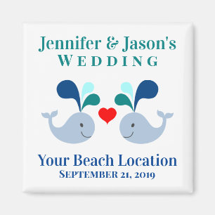 Wedding Cute Whale Tropical Beach Destination Magnet