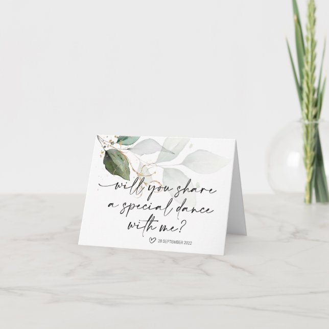 Wedding Daddy Daughter First Dance Bride Asking Card (Front)