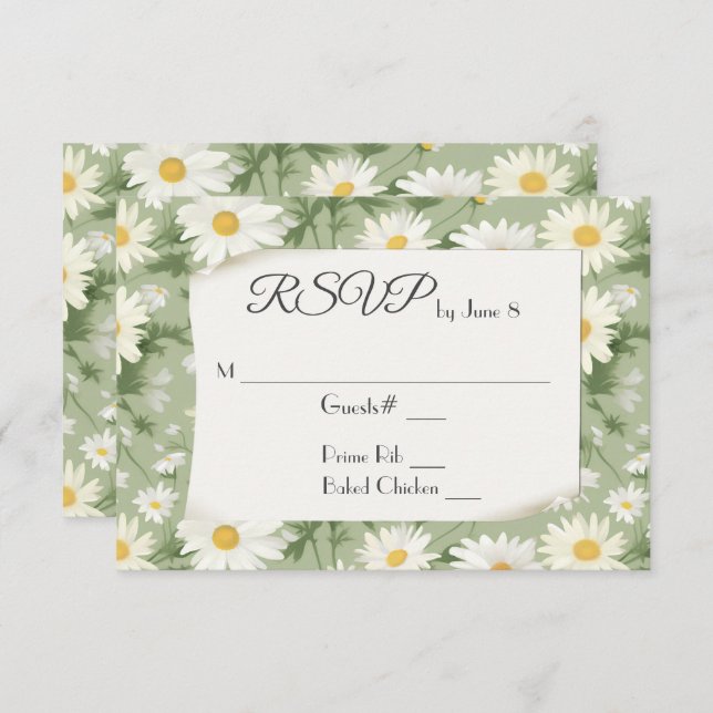 Wedding Daisies RSVP (Front/Back)