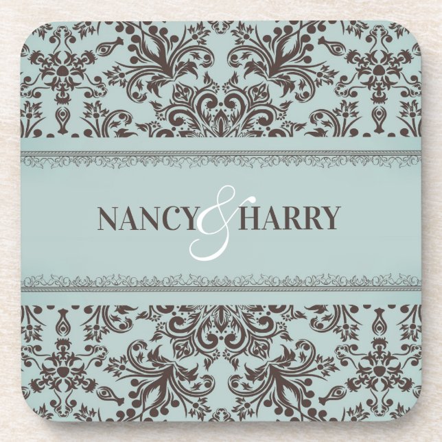 Wedding Damask Coasters (set of 4) (Front)