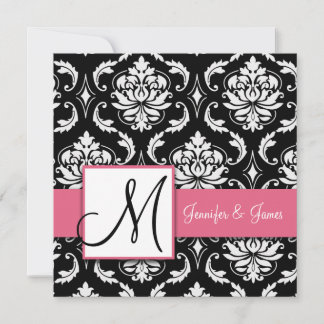 Wedding Damask Monogram Invitations Honeysuckle