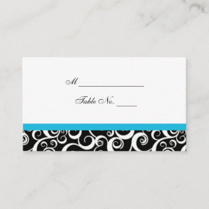 Wedding Damask Swirls Table Place Card