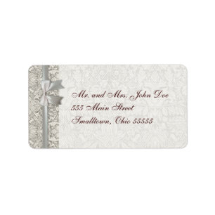 Wedding Damask Vintage White Wedding Old Lace Label