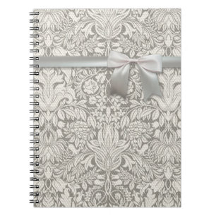 Wedding Damask Vintage White Wedding Old Lace Notebook