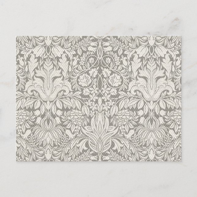 Wedding Damask Vintage White Wedding Old Lace Postcard (Front)