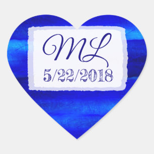 Wedding Date Bride and Groom Heart Stickers