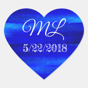Wedding Date Bride and Groom Heart Stickers