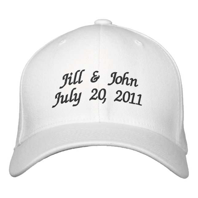 Wedding Date Couple Names Announcement White Hat (Front)