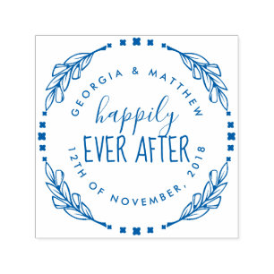 Wedding Date Happily Ever After Return Address Self-inking Stamp