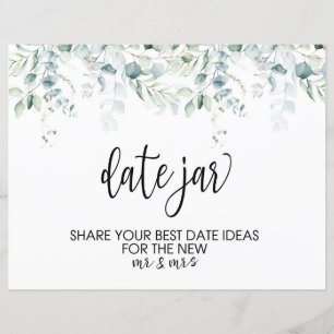 Wedding Date Jar Sign - Eucalyptus Wedding