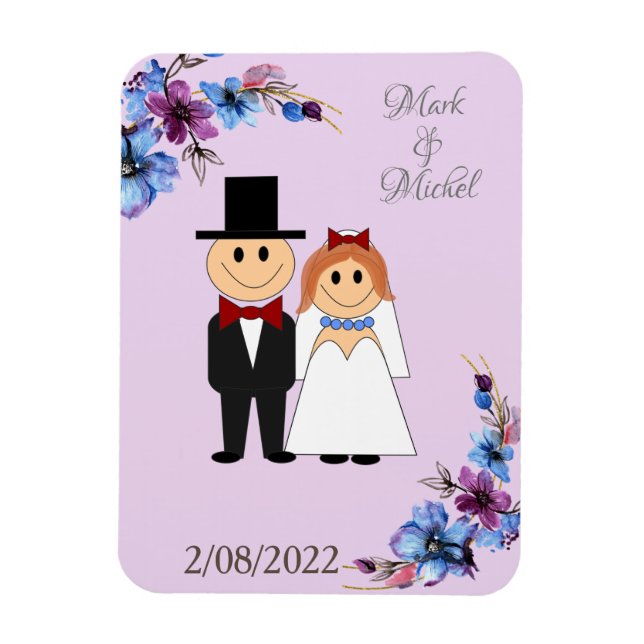 Wedding date magnet (Vertical)