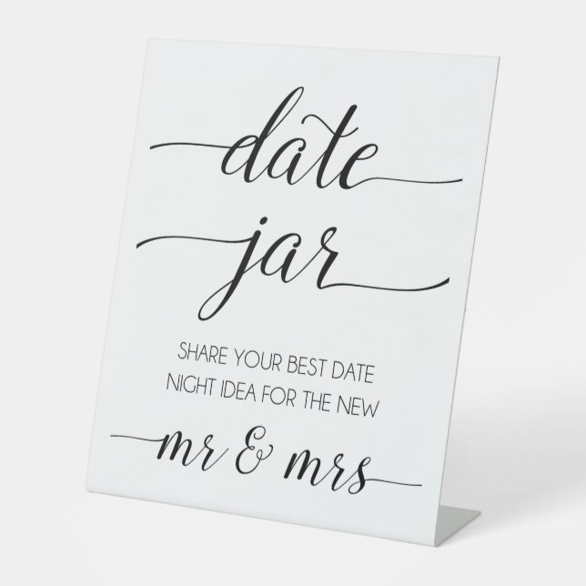 Wedding Date Night Ideas Pedestal Sign (Front)