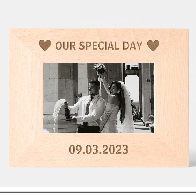Wedding Date Personalised wooden picture frame  (Creator Uploaded)