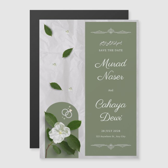 WEDDING DAY 2026 JUNE MAGNETIC INVITATION (Front/Back)