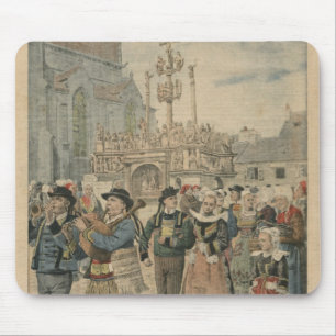 Wedding day at Plougastel Brittany Mouse Mat