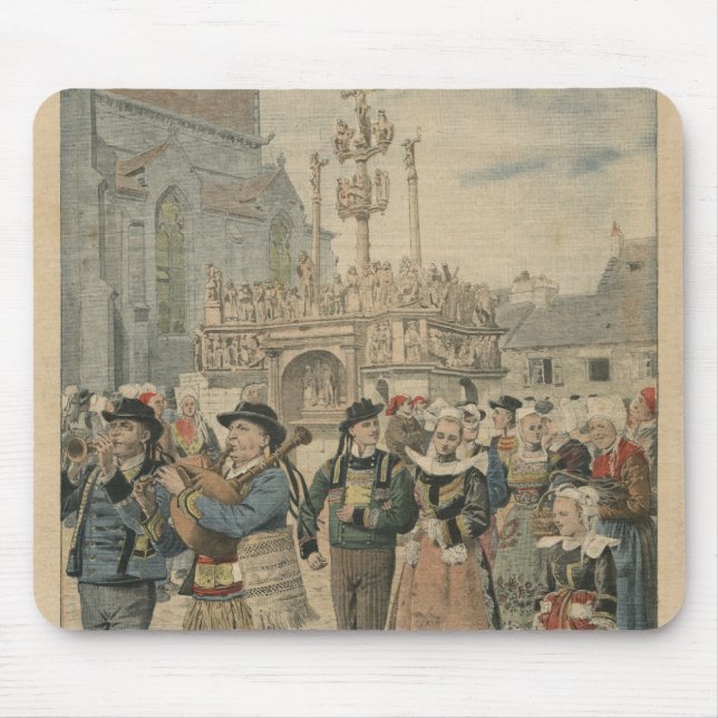 Wedding day at Plougastel Brittany Mouse Mat (Front)