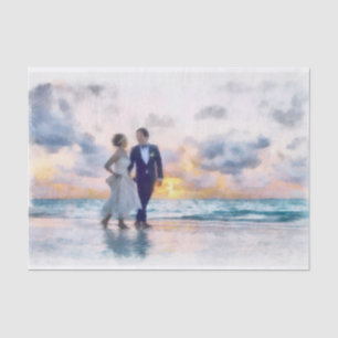 Wedding Day Beach Walk Decoupage Tissue Paper