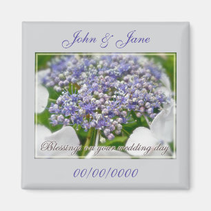 Wedding Day Blessings Blue Lace Hydrangea Magnet
