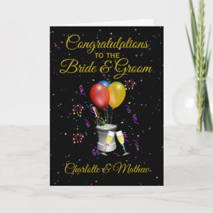 Wedding Day Bride & Groom Sparkling Wine Congrats Card
