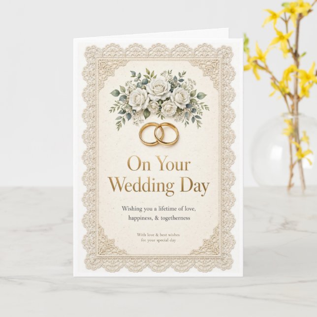 Wedding day card blank card (Yellow Flower)