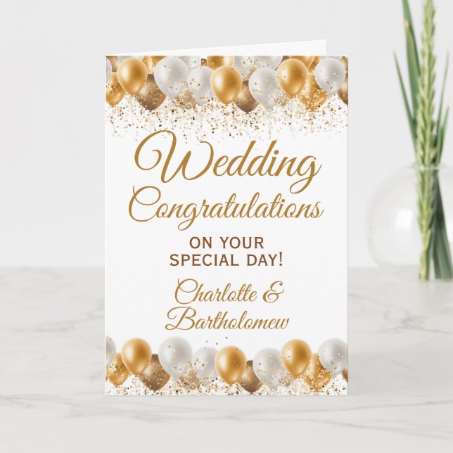 Wedding Day Congratulations Balloons Card (Front)
