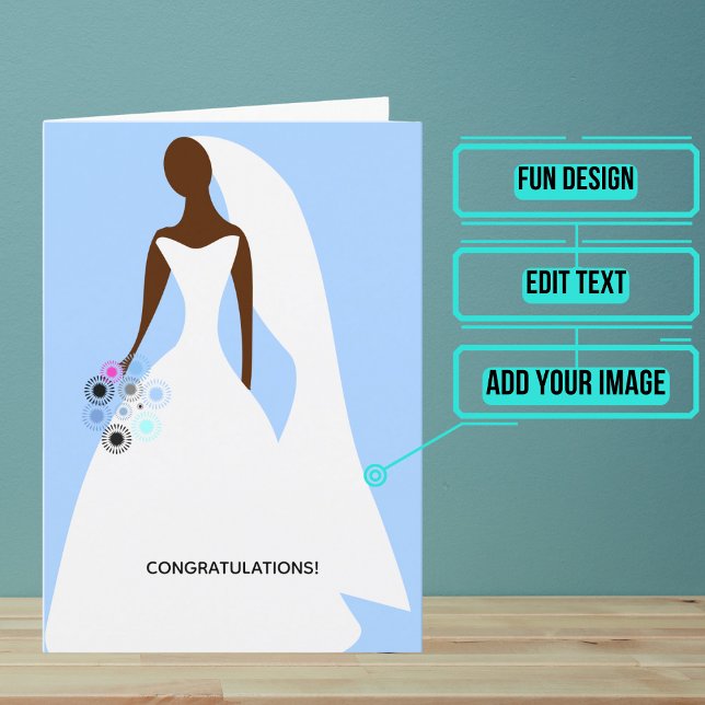 Wedding Day Congratulations for the Elegant Bride Card (Send your love and congratulations with a modern and unique twist.)