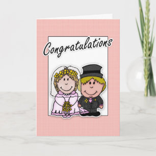 wedding day congratulations with bride and groom card