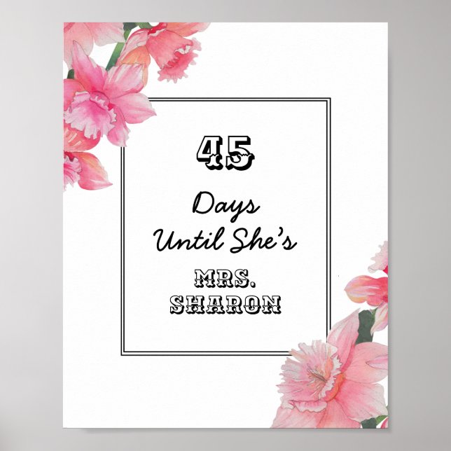 Wedding day countdown template poster (Front)