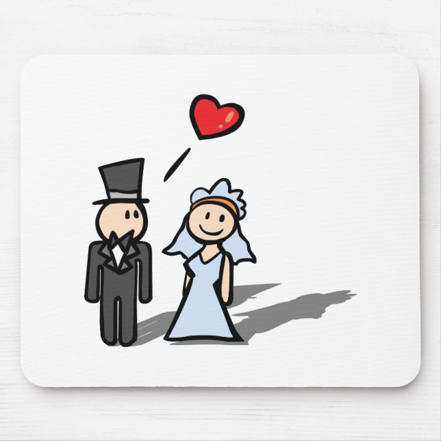 "Wedding Day" couple design Mouse Mat (Front)