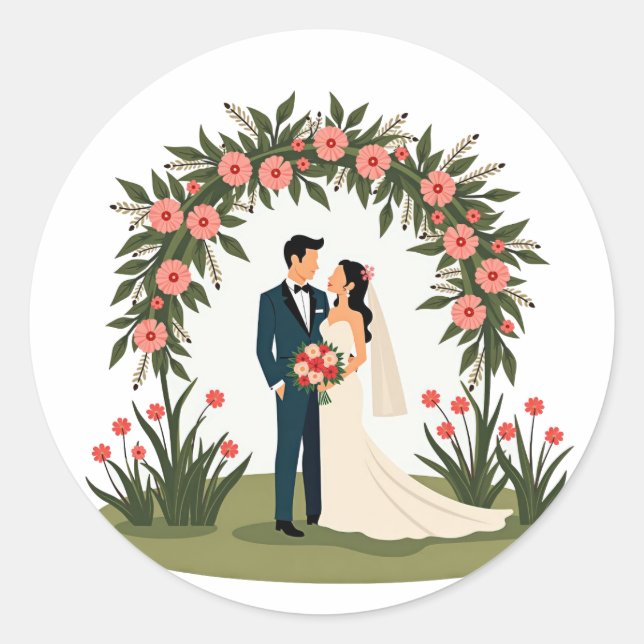 Wedding Day Couple Sticker (Front)