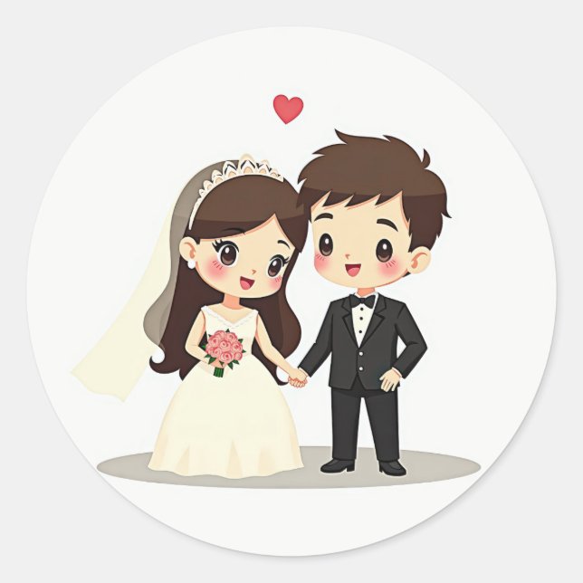 Wedding Day Couple Sticker (Front)