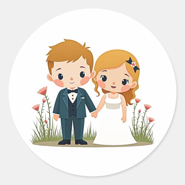 Wedding Day Couple Stickers (Front)