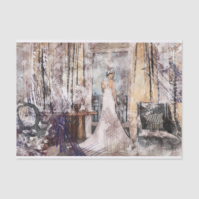 Wedding Day Decoupage Tissue Paper (Front)