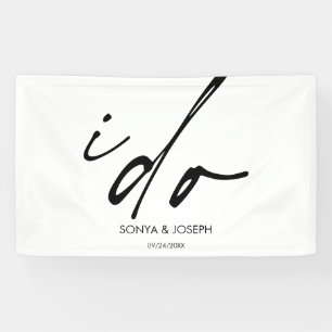 Wedding Day Elegant Script I Do Banner