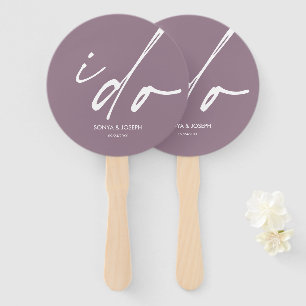 Wedding Day Elegant Script "I Do" Hand Fan