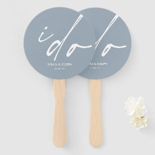 Wedding Day Elegant Script I Do Hand Fan