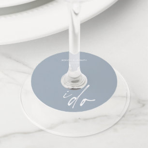 Wedding Day Elegant Script I Do Wine Glass Tag