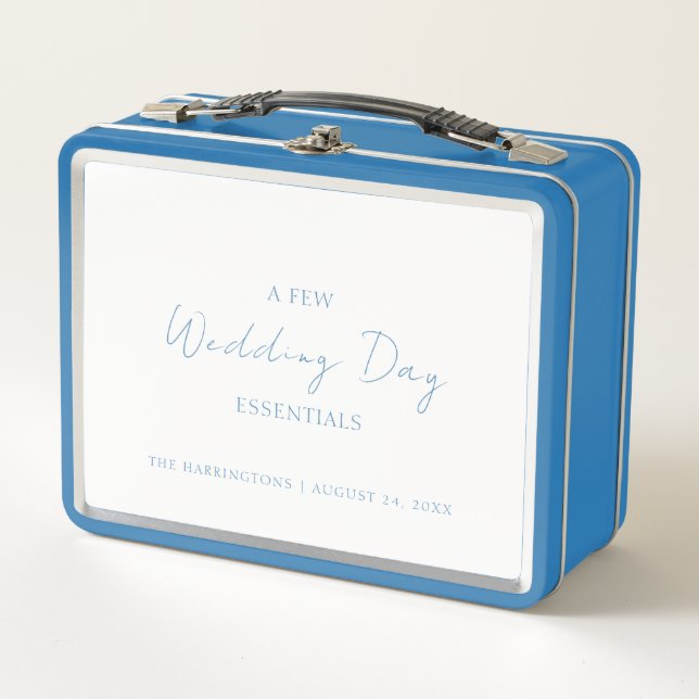 Wedding Day Essentials Emergency Bridal Kit Simple Metal Lunch Box (Front)