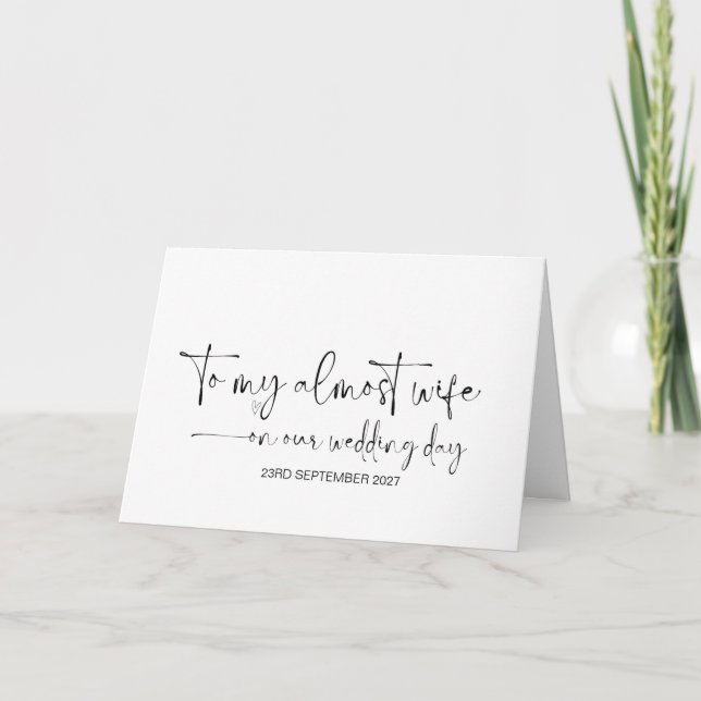 Wedding Day Gift for Wife to Be from Husband Card (Front)