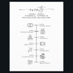 Wedding Day Icon Timeline Itinerary Welcome Letter Flyer<br><div class="desc">These beautiful wedding day timeline and welcome letter are perfect for any wedding! Easily edit this icon timeline to accommodate a variety of events. There are hidden icons included that you can move and adjust anywhere on the timeline. Add or delete events, if needed! Make this timeline itinerary as unique...</div>