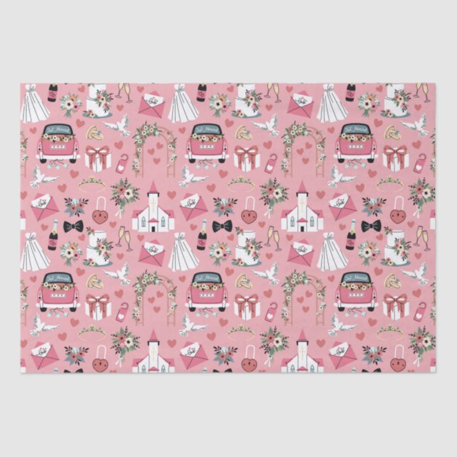 Wedding Day In Pink Tissue Paper (Front)