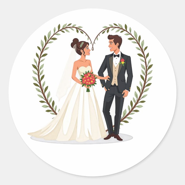 Wedding Day Love Hearts Stickers (Front)