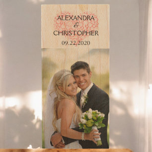 Wedding Day Name and Date Photo Storage Wood USB Flash Drive
