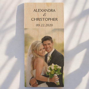 Wedding Day Name and Date Photo Storage Wood USB Flash Drive
