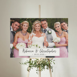 Wedding Day Personalised Photo and Script  Canvas Print