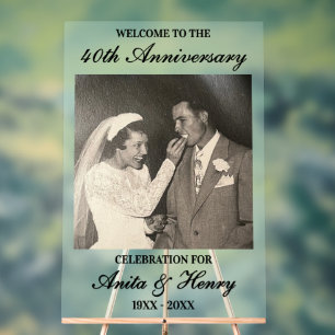 Wedding Day Photo Any Year Anniversary Acrylic Sign