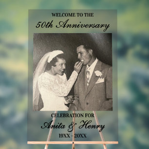 Wedding Day Photo Any Year Anniversary Acrylic Sign